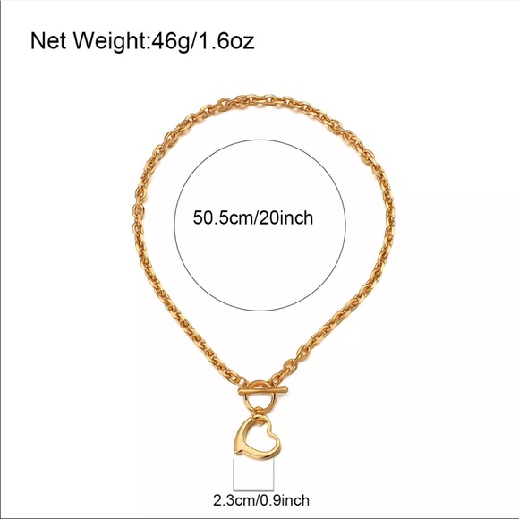 NEW 18K GOLD HEART CHOKER COLLAR NECKLACE - Picture 8 of 8